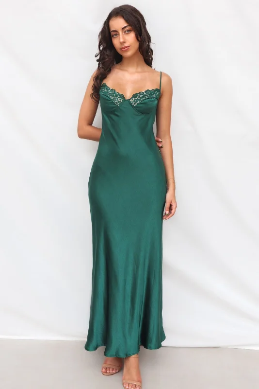 Women's Party Outfit Unleash Your Trendy Side Alder Maxi Dress - Emerald