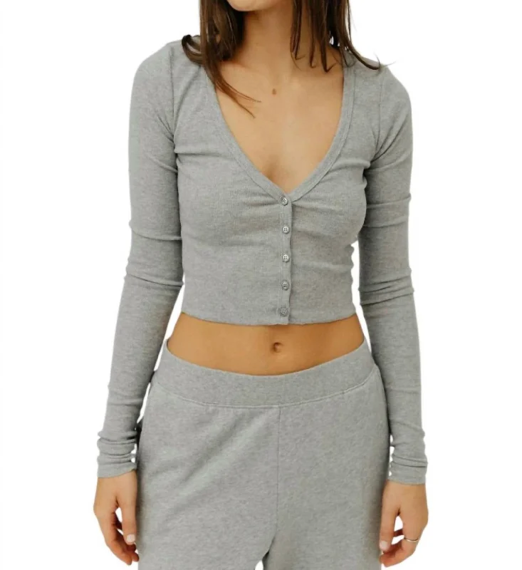 Affordable Fashion Clothing For Women Season Offer Cropped Cardigan In Heather Grey