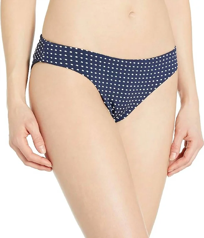 Comfortable Women's Clothing Limited Edition Coastal Dot Annia Bikini Bottom In Peacoat/white