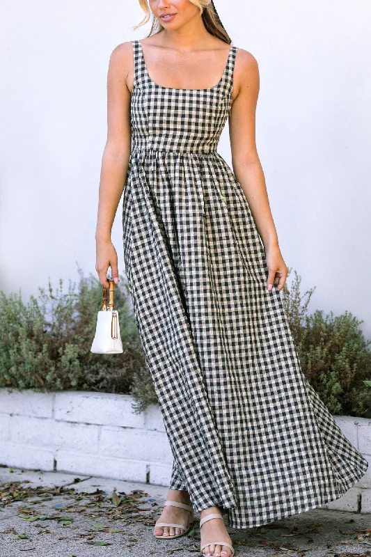 Women's Holiday Clothing End-Of-Season Clearance Dani Gingham Maxi Dress