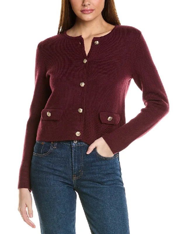 Charming Women's Garments Vintage Style Deals Bruno Magli Cropped Crewneck Wool Jacket