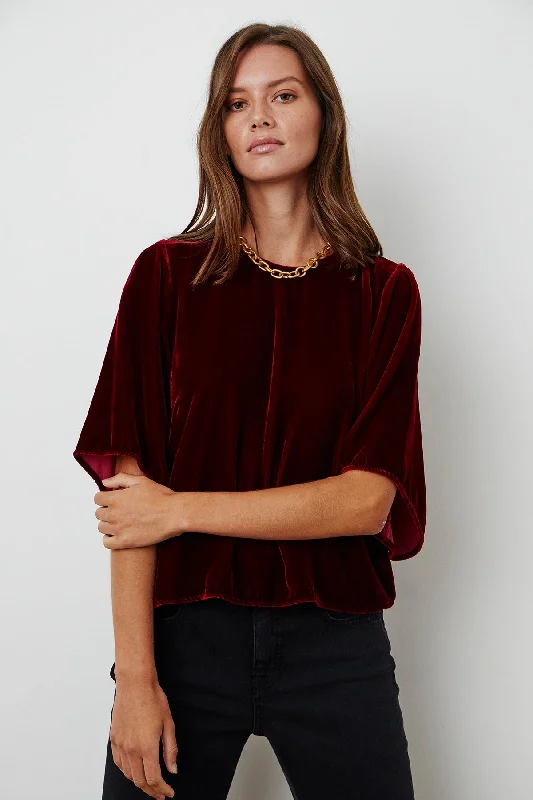 Comfort Meets Fashion ANDI SILK VELVET TOP