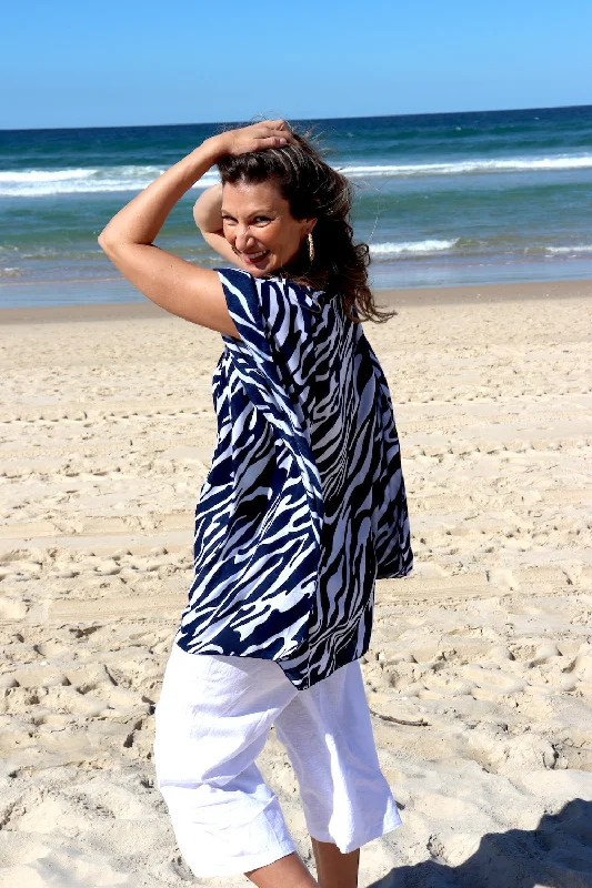 Limited Time Deal Short Kaftan Ocean Tide in Navy