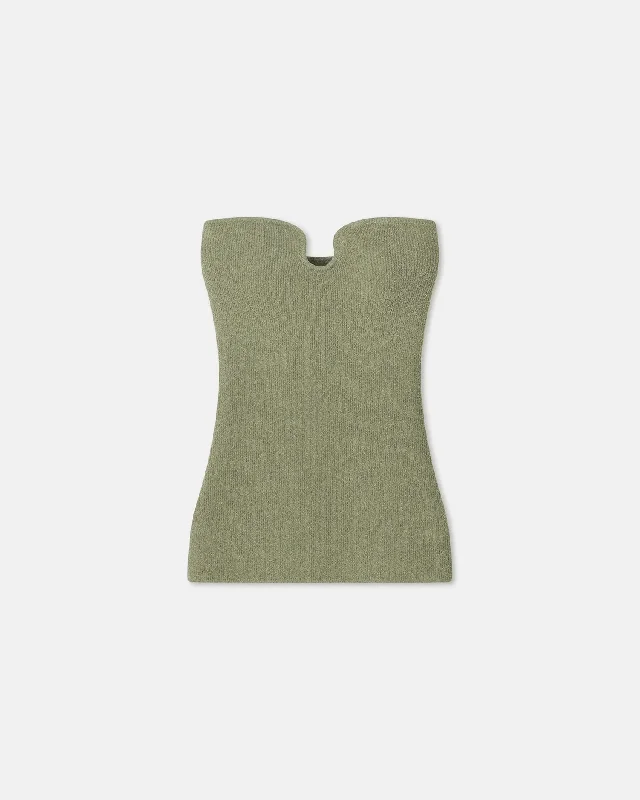 Additional Time-Limited Offers Zessa - Terry-Knit Bandeau Top - Faded Sage