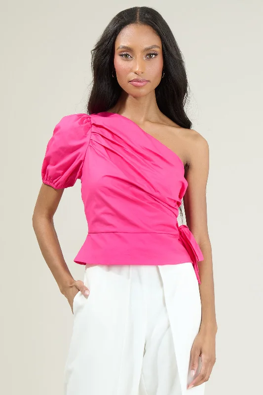 New Season Fashion Preview Sale Verdusa One Shoulder Pleated Top