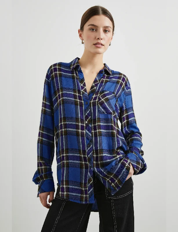 Hot Styles Hunter Plaid Flannel, Sapphire/Indigo