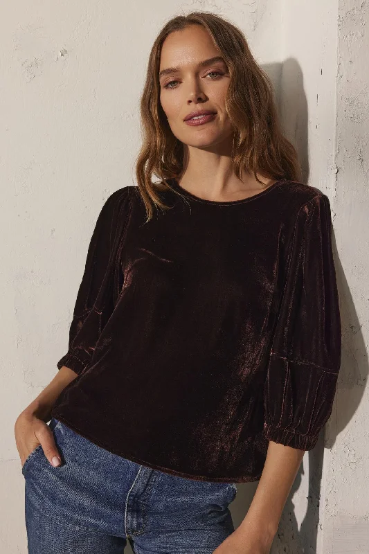 Minimalist Fashion Sale NANCY SILK VELVET TOP