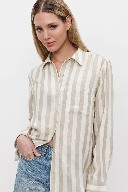 Fashion Sale HARLOW STRIPED LINEN BUTTON-UP SHIRT