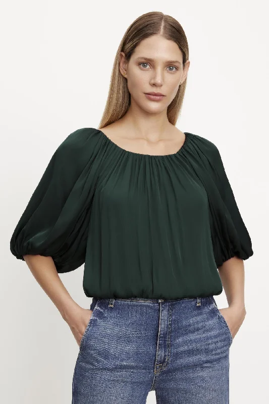 Mega Sales TAMI SATIN PUFF SLEEVE TOP