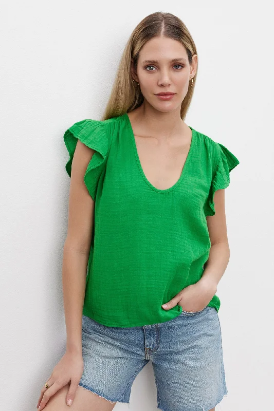 Timeless Elegance Sale REMI RUFFLE SLEEVE TOP