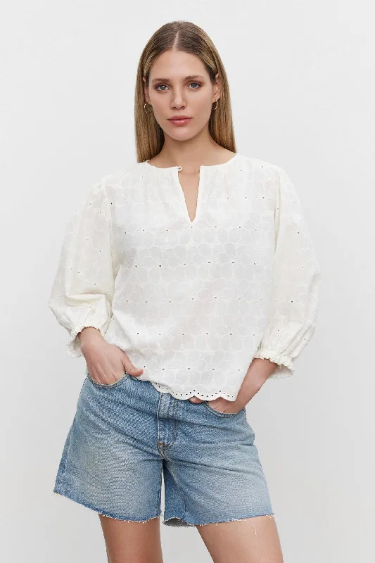 Exclusive Sale CORINA EMBROIDERED COTTON TOP