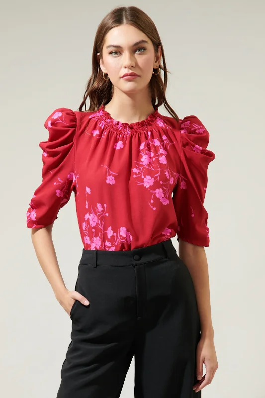 Cool Prices Gemma Floral Drape Sleeve Top