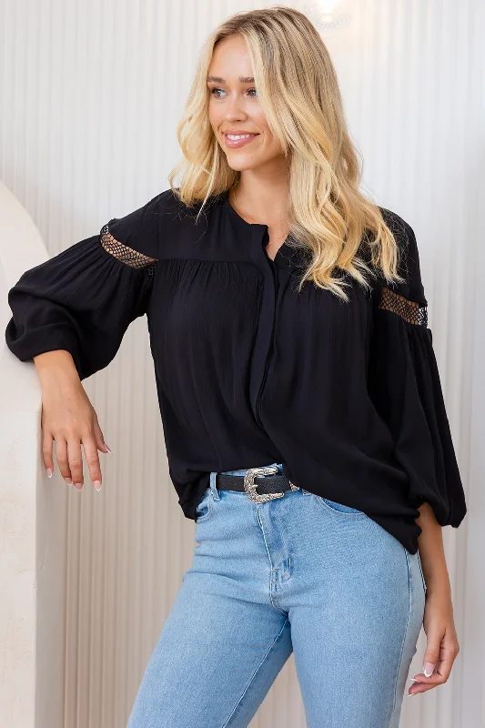 Fashion Forward FINAL SALE | Mia Flowy Top Black