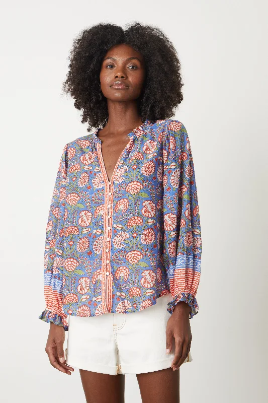 Elegant Fashion Offers MARCELLA PRINTED BOHO TOP