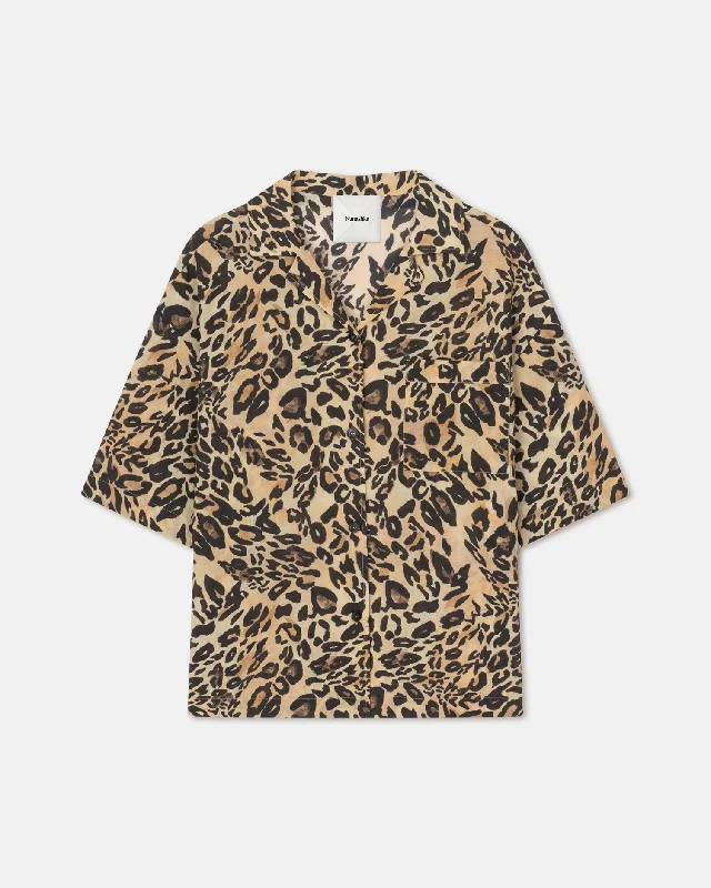 Unleash Your Style Katnis - Printed Cotton-Voile Shirt - Leopard