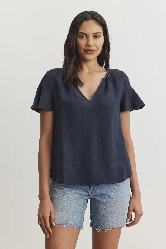 Polished Style Deals JENNIFER LINEN TOP