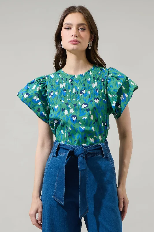 Style Redefined Laury Floral Star Ruffle Top