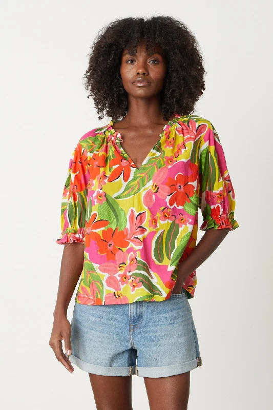 Daring Fashion Promotions CARRIE PRINTED BOHO TOP