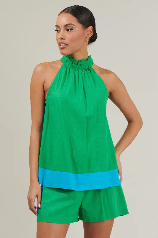 Feminine Luxe Style Sale Judy Diedra Color Block Top