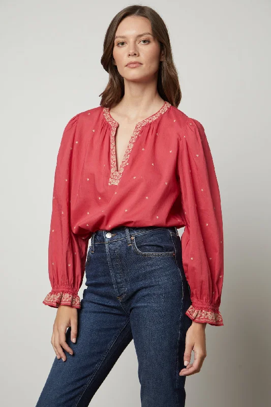 Must-Have Style Discounts ANIA EMBROIDERED BOHO TOP