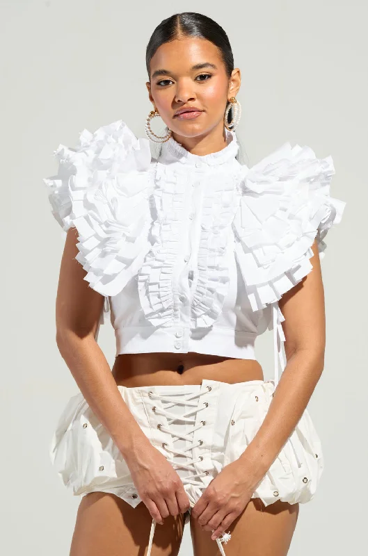 Hot Picks OVER AND OVER RUFFLE TOP