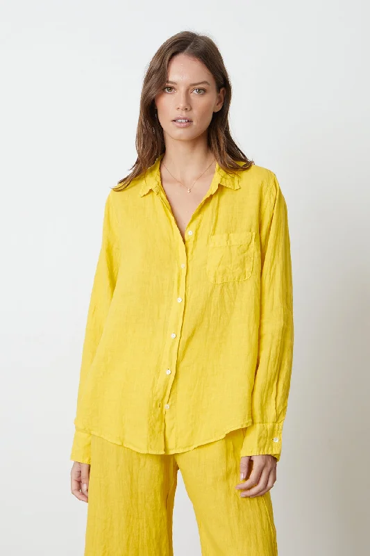 Chic Style, Always In Vogue NATALIA LINEN BUTTON-UP SHIRT