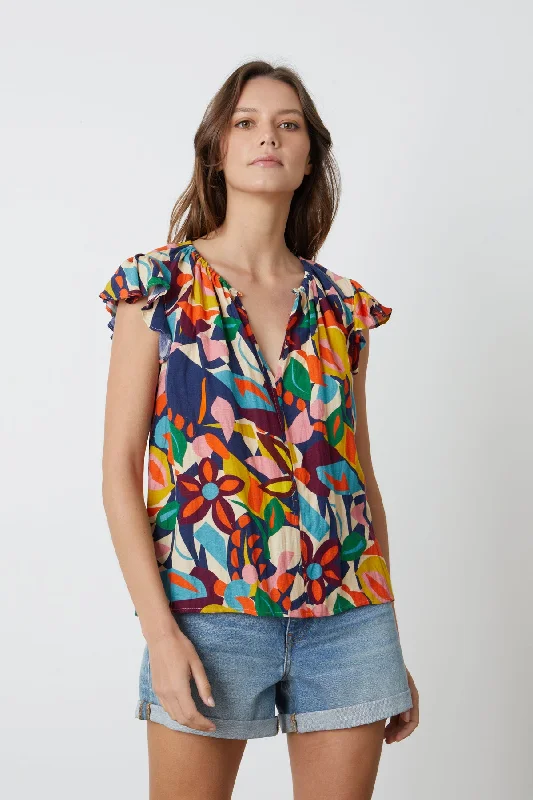 Hot Sale TERESA PRINTED LINEN TOP