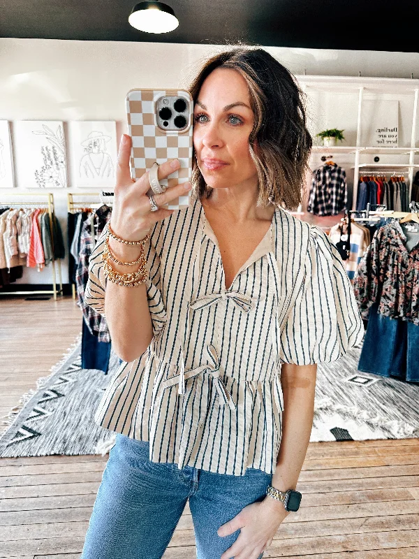 Day-To-Night Styles Charleston Striped Top