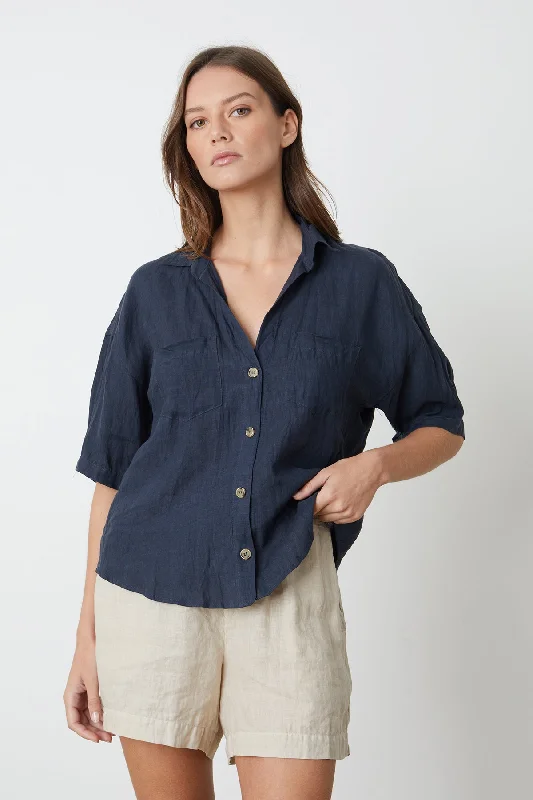 Trendy Styles MARIA LINEN BUTTON-UP SHIRT