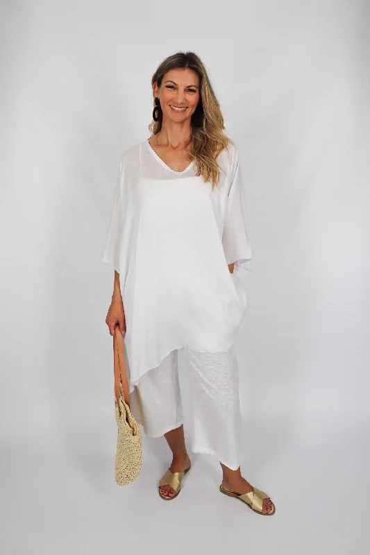 Seasonal Sale Short Kaftan In White