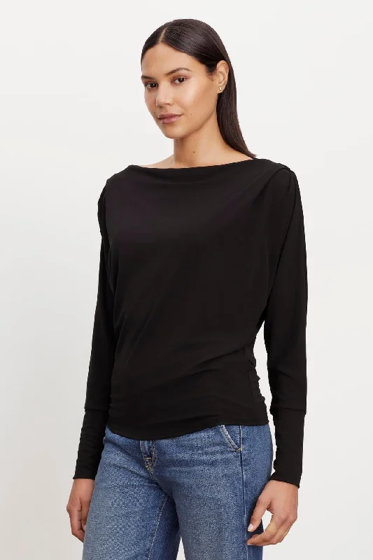 Playful Fashion Offers BESS BOATNECK TOP