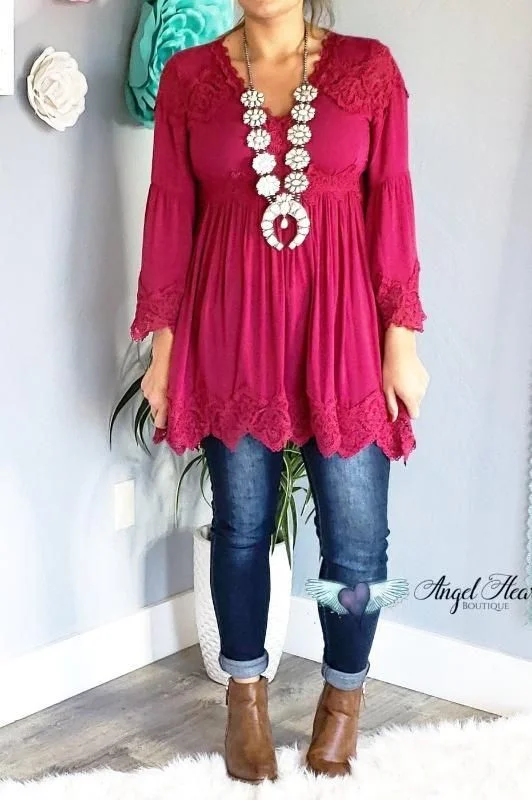 Easy Elegance Sales AHB EXCLUSIVE - The Most Beautiful Top - Crimson