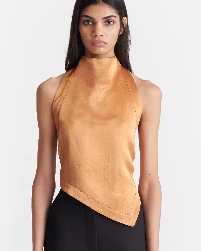 Best Sellers Inara - Crinkled Satin Top - Apricot