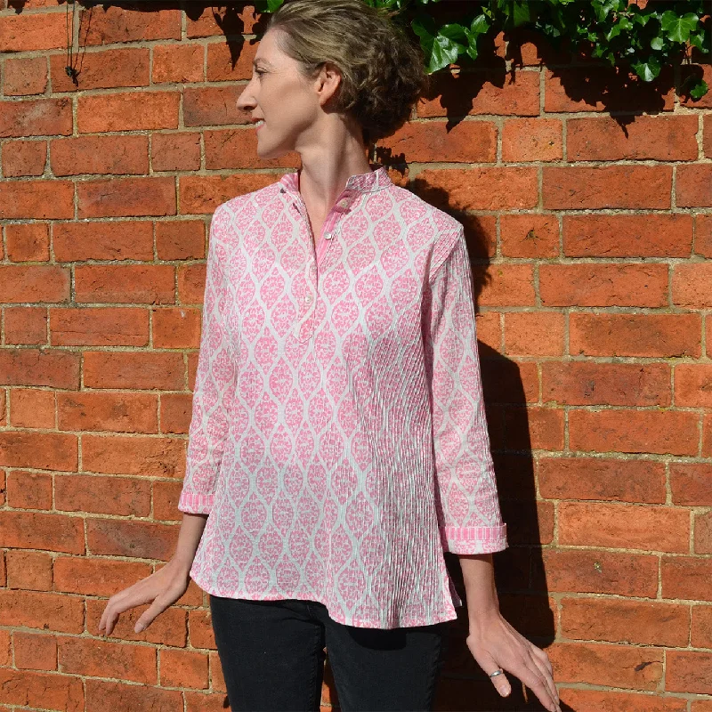 Snag Fabulous Fashion Bargains Pintuck Cotton Top | Pink Buti | ARCHIVE