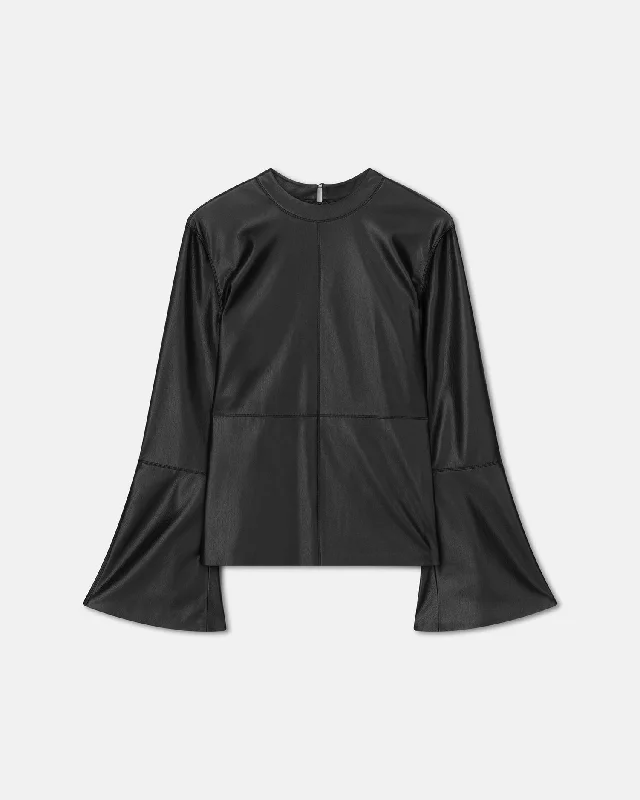 Unleash Your Trend Driven Style Bolda - Okobor™ Alt-Leather Top - Black