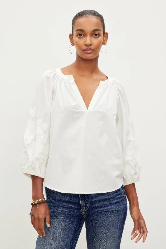 Daily Deals TRINA EMBROIDERED BOHO TOP