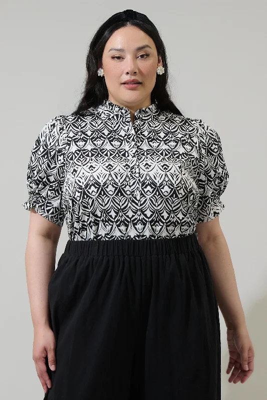 Trend Alert La Palma Floral Clove Puff Sleeve Top Curve