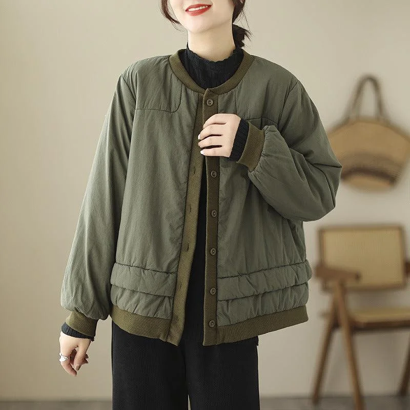 Fashion-Forward Women's Clothing Retro Cotton Padded Thickened Cotton-padded Jacket Short Coat