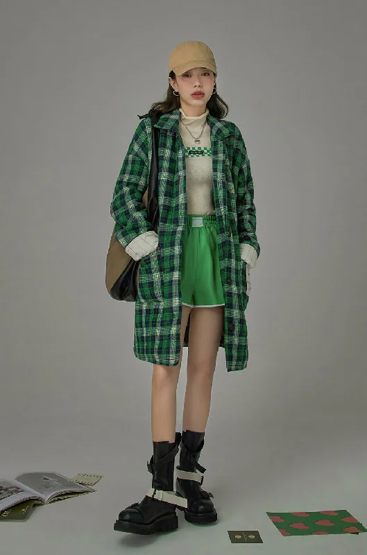 Women's Transitional Apparel The Cooler I Get Checkered Coat