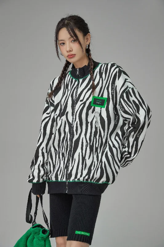 Charming Women's Garments I Know Who I Am Zebra Bomber Jacket