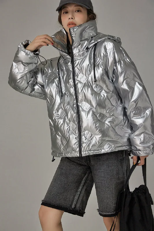 Vintage-Inspired Garments Metallic Cherries Padded Jacket