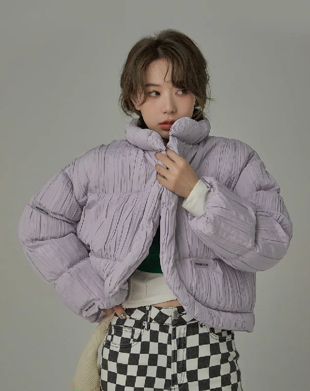 Affordable Luxury – Chic Clothing At Special Prices Pastel Digression Wrinkled Padded Jacket