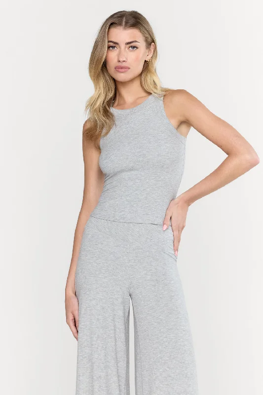 Women's Elegant Evening Attire Flash Sale 365 SCULPTING LOUNGE RACER TANK - GREY MARL