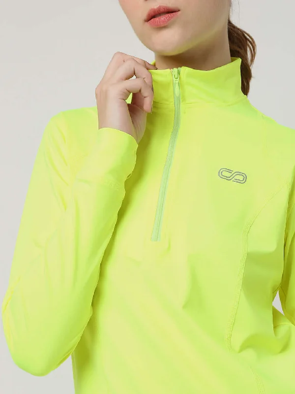 Women's Everyday Clothes Style Upgrade Women's Ath Runner Zip Neck Safety Yellow