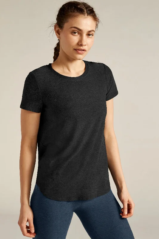 Women's Activewear Attire Massive Selection Sale Featherweight Spacedye On The Down Low Tee - Darkest Night *Restocks in November