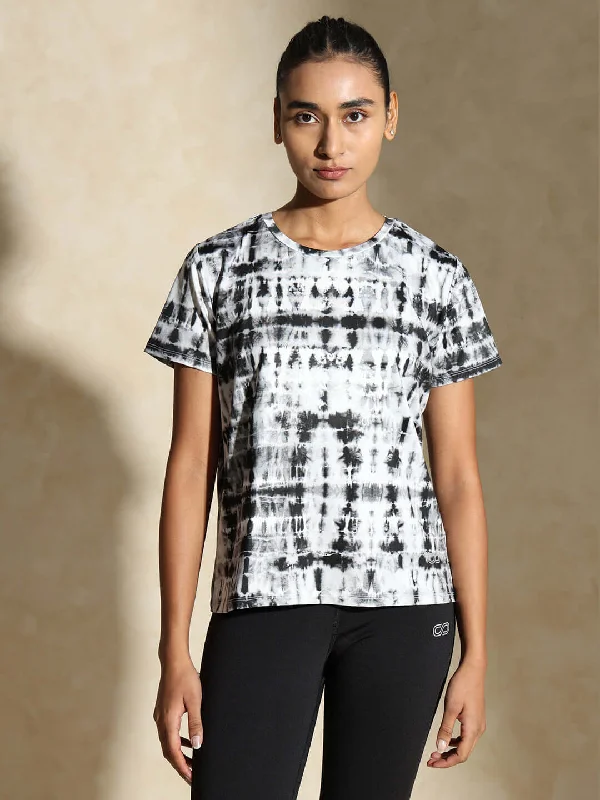 Women's Timeless Attire Feminine Luxe Style Sale Shibori Wicking Tee Black