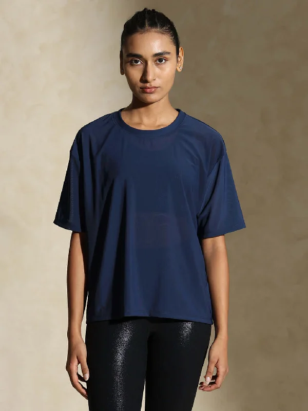 Women's Elegant Evening Attire Mega Sales Traq Mesh Tee Navy