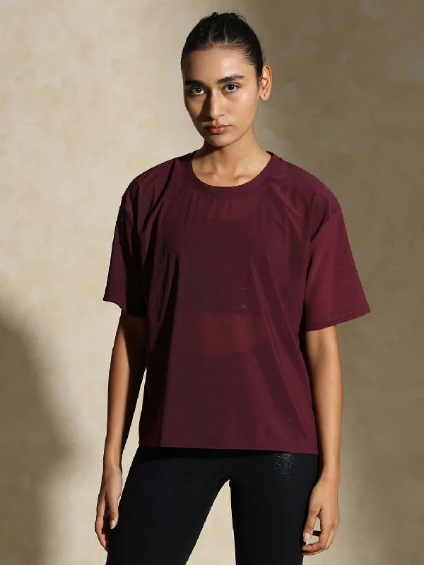 Affordable Women's Clothes Limited Time Deal Traq Mesh Tee Plum