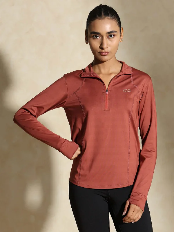 Women's Chic Apparel Sale Event, Prices Rock Women's Ath Runner Zip Neck Marsala