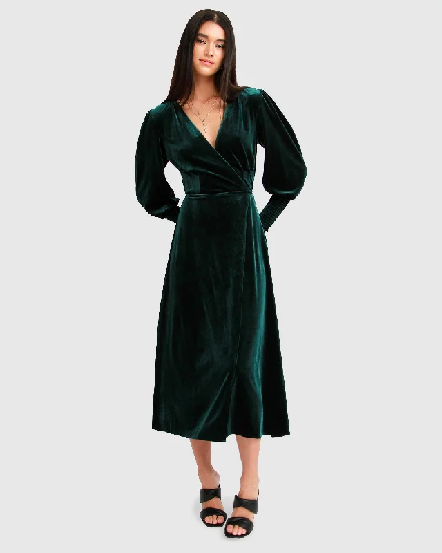 Women's Sporty Clothes Enjoy Discount Current Mood Velvet Wrap Dress